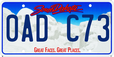 SD license plate 0ADC73