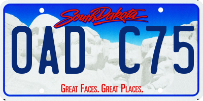 SD license plate 0ADC75