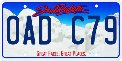 SD license plate 0ADC79