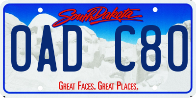 SD license plate 0ADC80