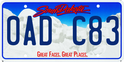 SD license plate 0ADC83