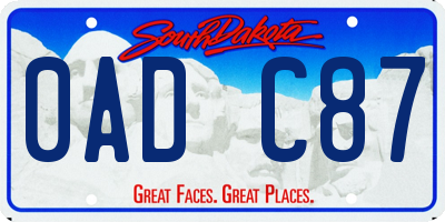 SD license plate 0ADC87