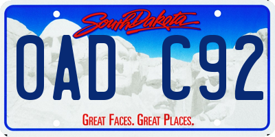 SD license plate 0ADC92