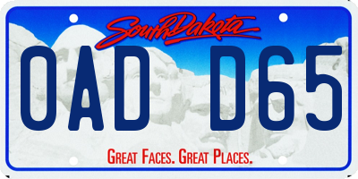 SD license plate 0ADD65