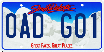 SD license plate 0ADG01