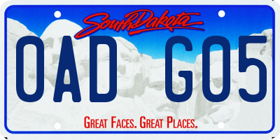 SD license plate 0ADG05