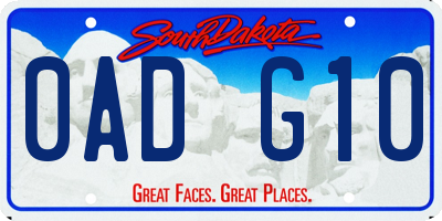 SD license plate 0ADG10