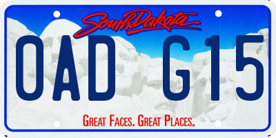 SD license plate 0ADG15