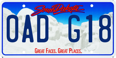 SD license plate 0ADG18