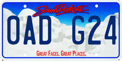 SD license plate 0ADG24