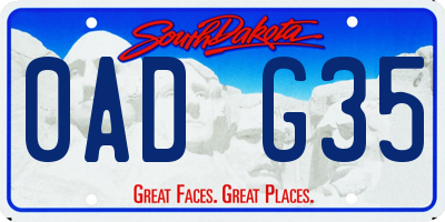 SD license plate 0ADG35