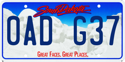 SD license plate 0ADG37