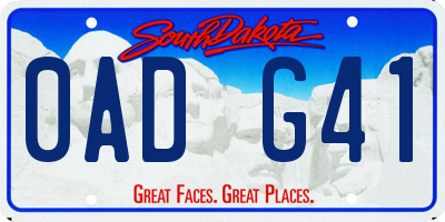 SD license plate 0ADG41