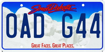 SD license plate 0ADG44