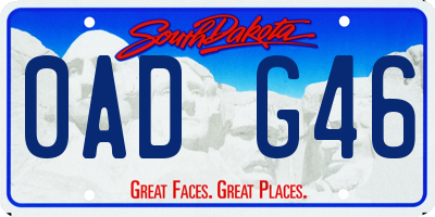 SD license plate 0ADG46