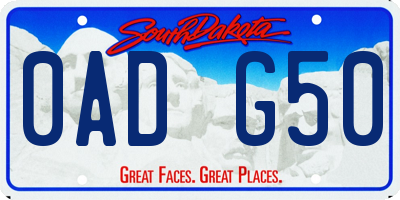 SD license plate 0ADG50