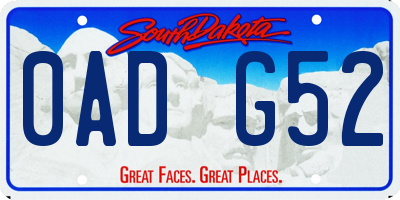 SD license plate 0ADG52