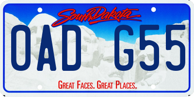 SD license plate 0ADG55