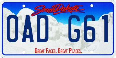 SD license plate 0ADG61