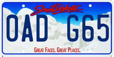 SD license plate 0ADG65