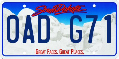 SD license plate 0ADG71