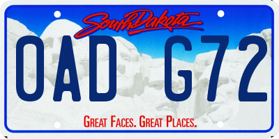 SD license plate 0ADG72