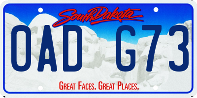 SD license plate 0ADG73