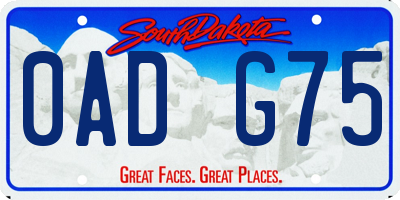 SD license plate 0ADG75