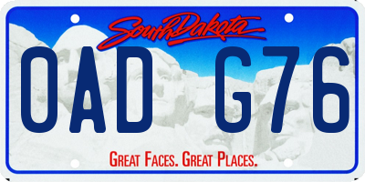 SD license plate 0ADG76