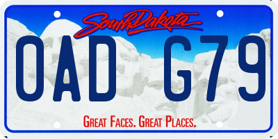 SD license plate 0ADG79