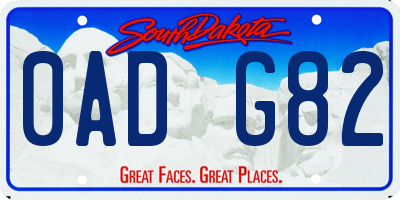 SD license plate 0ADG82