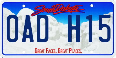 SD license plate 0ADH15