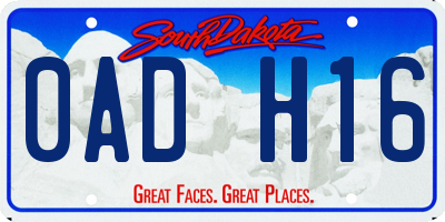 SD license plate 0ADH16