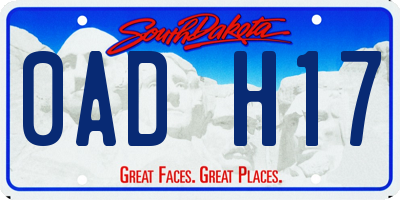 SD license plate 0ADH17