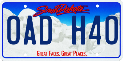 SD license plate 0ADH40