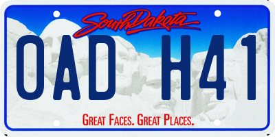 SD license plate 0ADH41