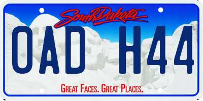 SD license plate 0ADH44