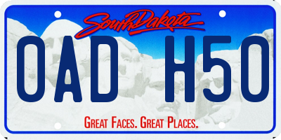 SD license plate 0ADH50