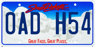 SD license plate 0ADH54