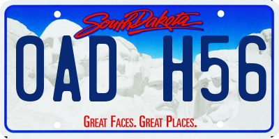 SD license plate 0ADH56