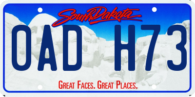 SD license plate 0ADH73