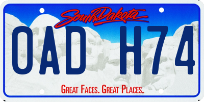 SD license plate 0ADH74