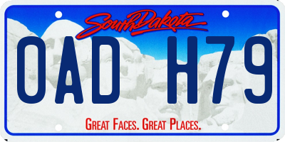 SD license plate 0ADH79