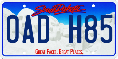 SD license plate 0ADH85