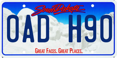 SD license plate 0ADH90