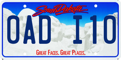 SD license plate 0ADI10