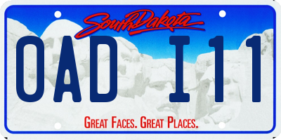 SD license plate 0ADI11