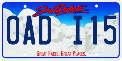 SD license plate 0ADI15