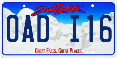 SD license plate 0ADI16