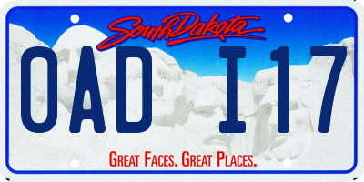 SD license plate 0ADI17